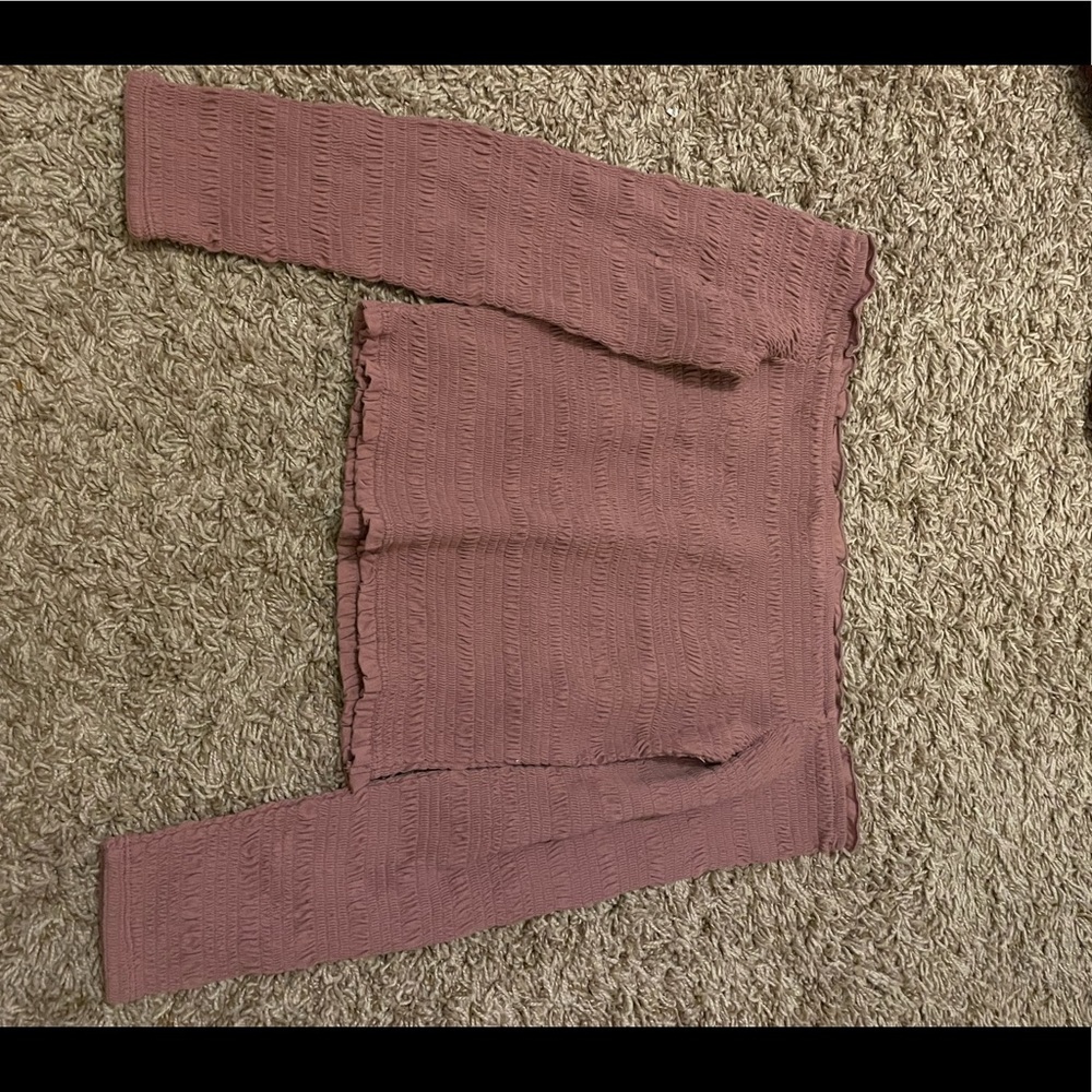 Pink off the shoulder crop top
